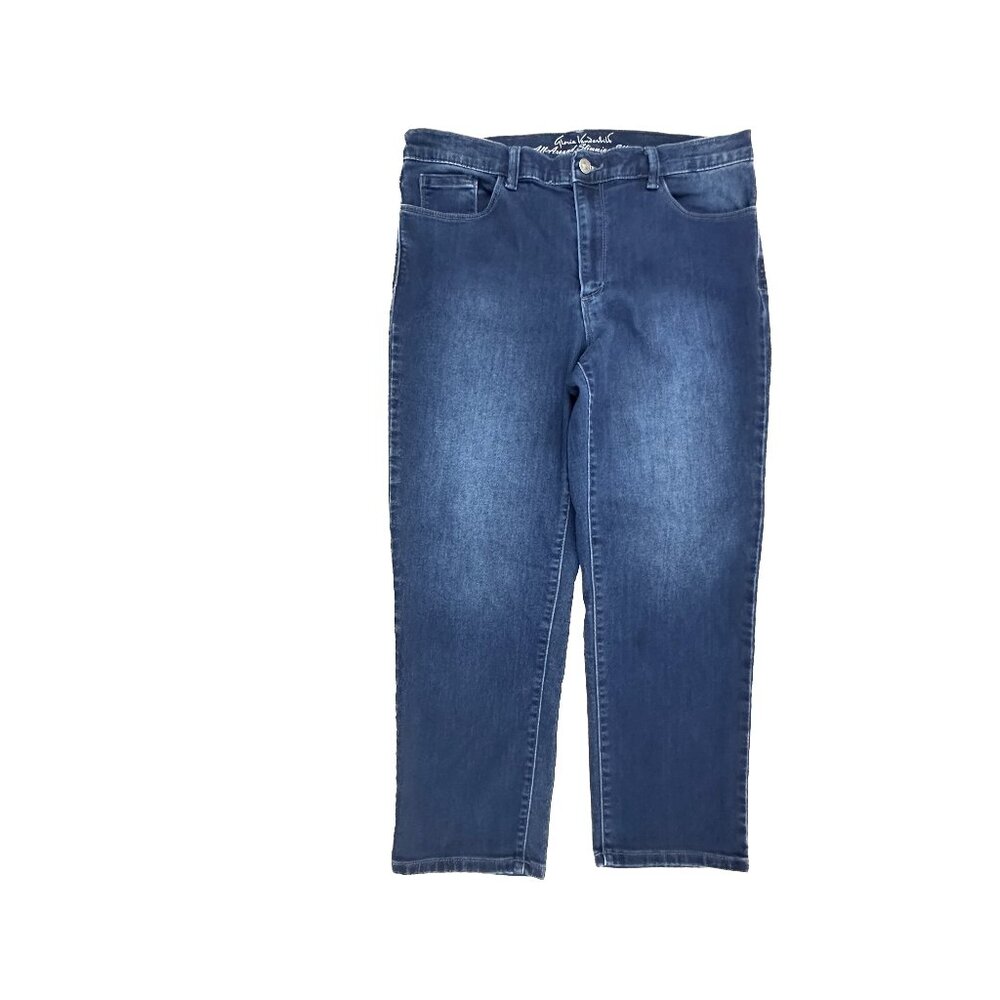 Gloria Vanderbilt Crop Jegging Women 12P Blue Dark Wash Slimming Denim Jeans